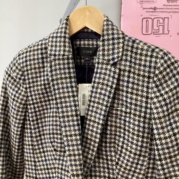 J. Crew Wool Houndstooth Blazer with Elbow Pads NWT - Picture 2 of 9